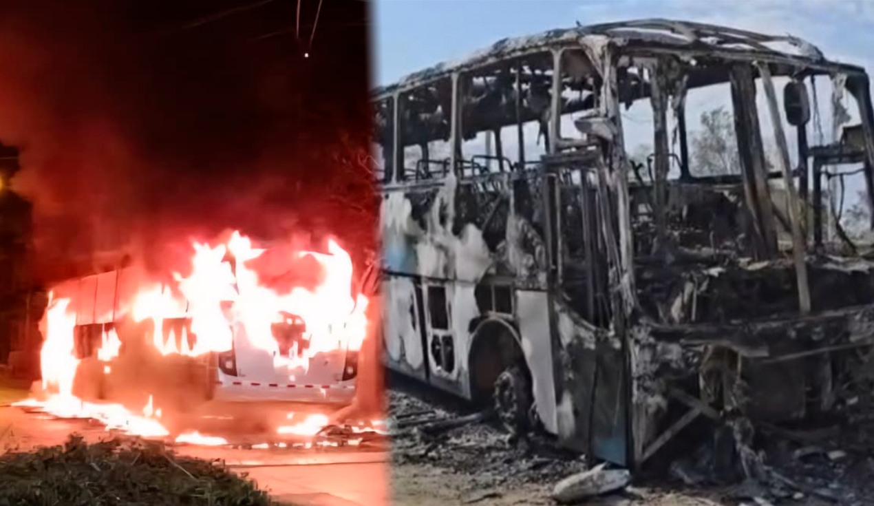 La Libertad: extorsionadores incendian dos buses en ...